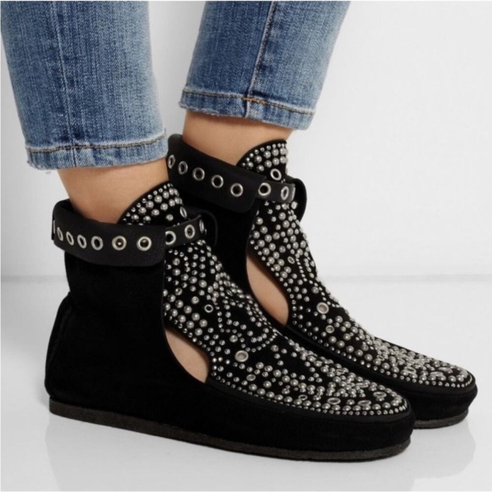 EUC Isabel Marant Morley Booties Black Suede Moccasins
